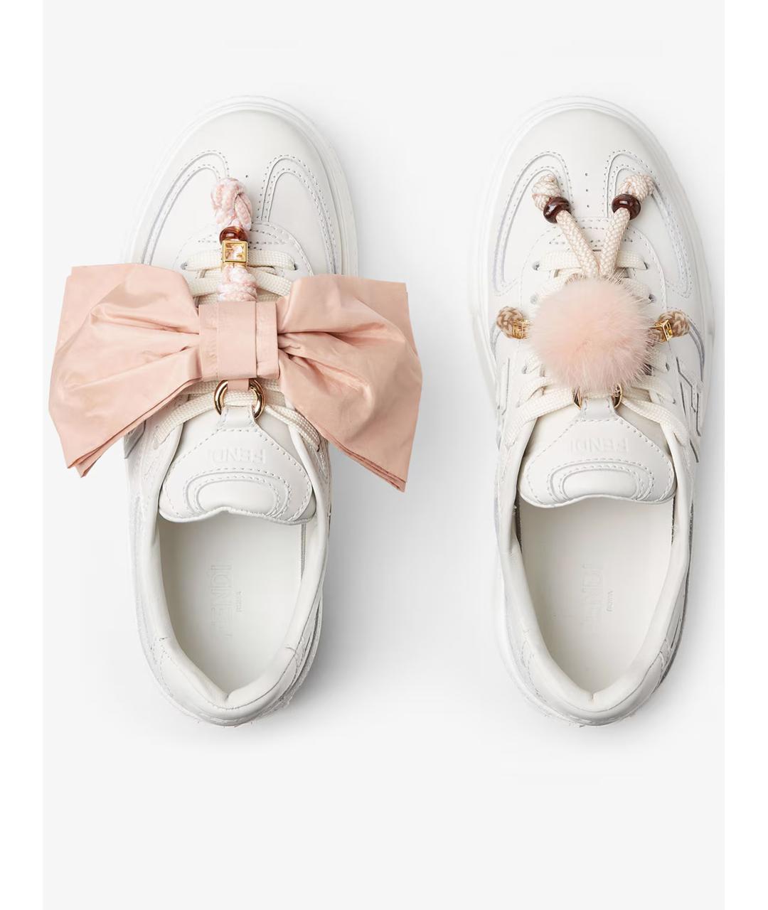 FENDI Белые кожаные кеды, фото 4