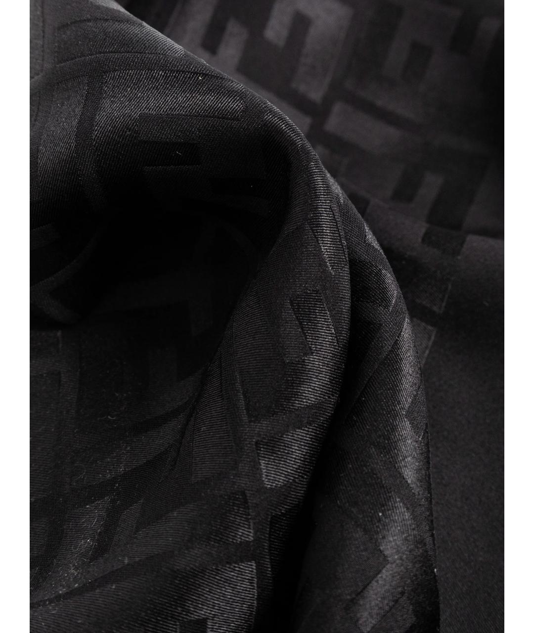 FENDI Черный шелковый шарф, фото 3