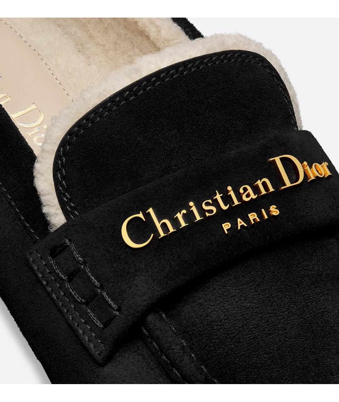 CHRISTIAN DIOR Черные замшевые лоферы, фото 4