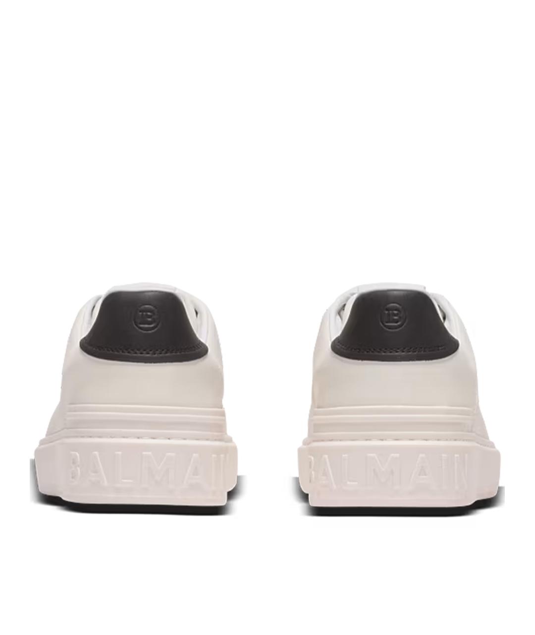 BALMAIN Белые кожаные низкие кроссовки / кеды, фото 5