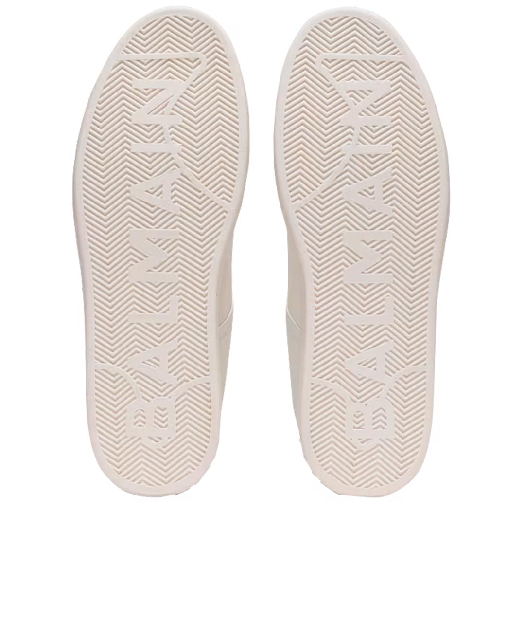 BALMAIN Белые кожаные низкие кроссовки / кеды, фото 4