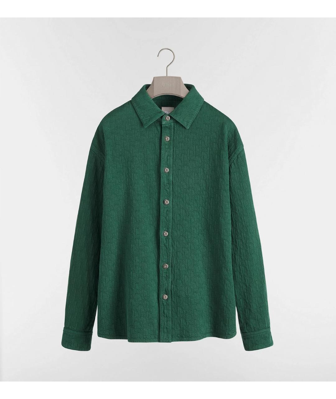 CHRISTIAN DIOR Зеленая хлопковая кэжуал рубашка, фото 3