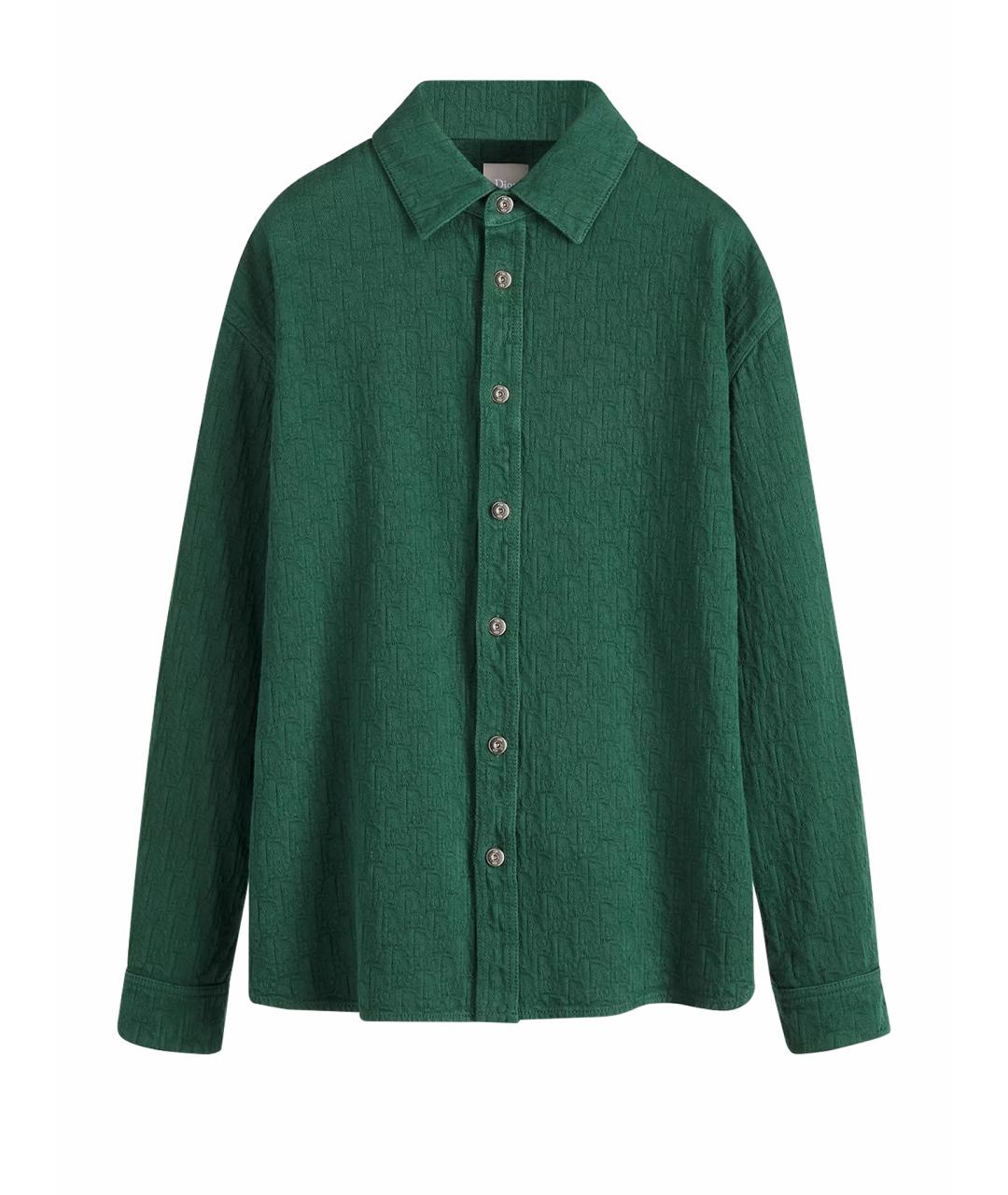 CHRISTIAN DIOR Зеленая хлопковая кэжуал рубашка, фото 1
