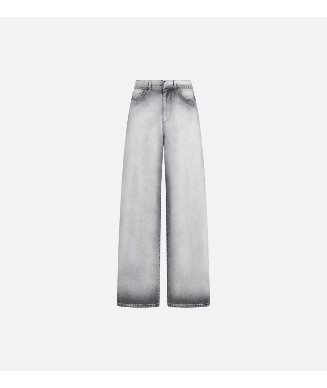 CHRISTIAN DIOR Серые хлопковые прямые джинсы, фото 3