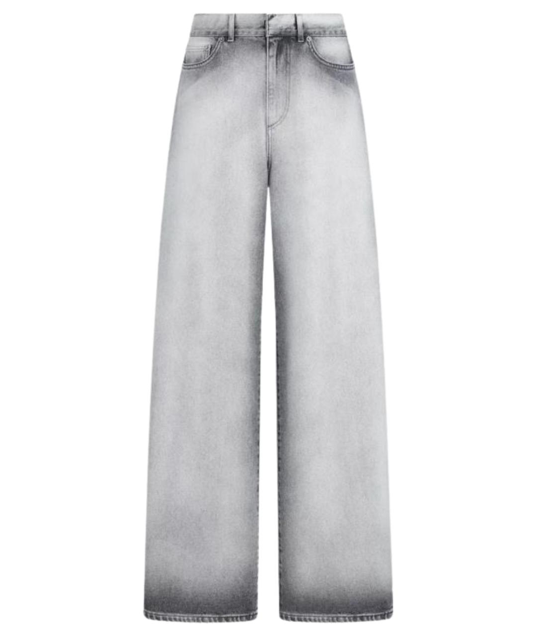 CHRISTIAN DIOR Серые хлопковые прямые джинсы, фото 1