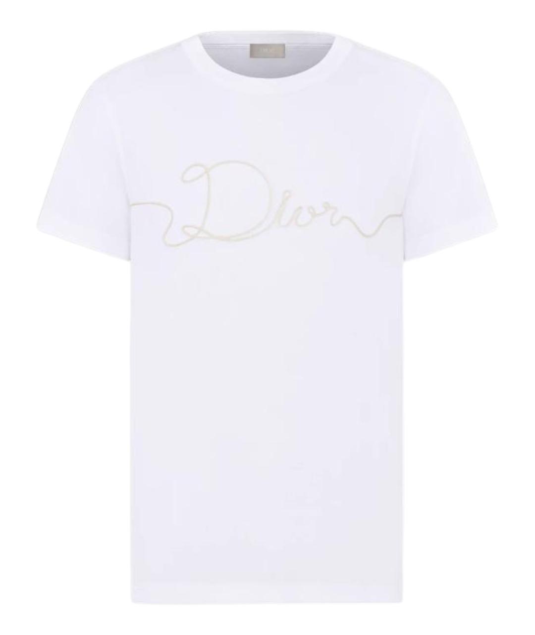 CHRISTIAN DIOR Белая хлопковая футболка, фото 1