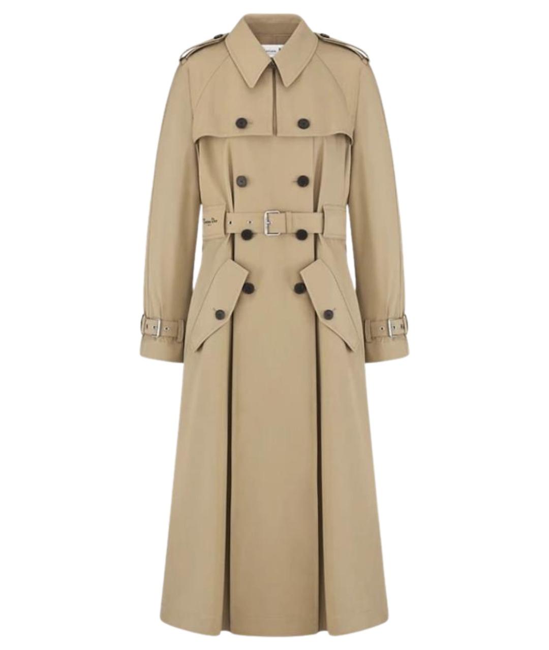 CHRISTIAN DIOR Бежевый хлопковый тренч/плащ, фото 1