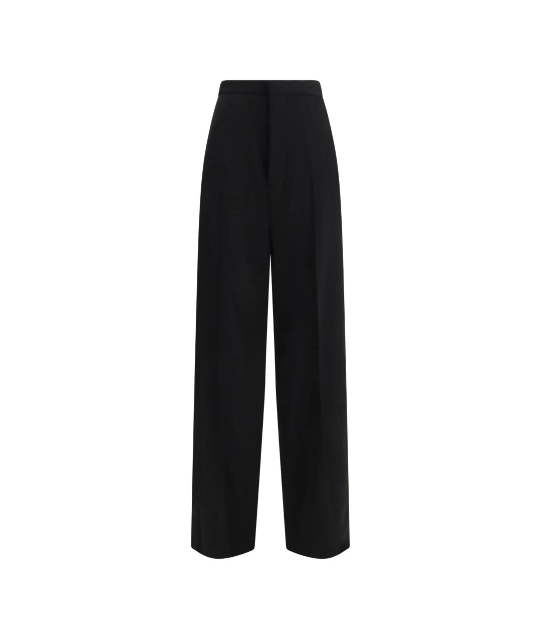 BALENCIAGA Черные шерстяные прямые брюки, фото 1