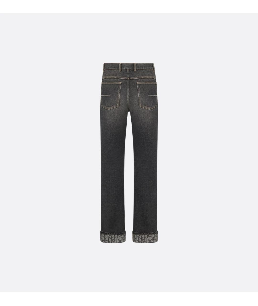 CHRISTIAN DIOR Черные хлопковые прямые джинсы, фото 2