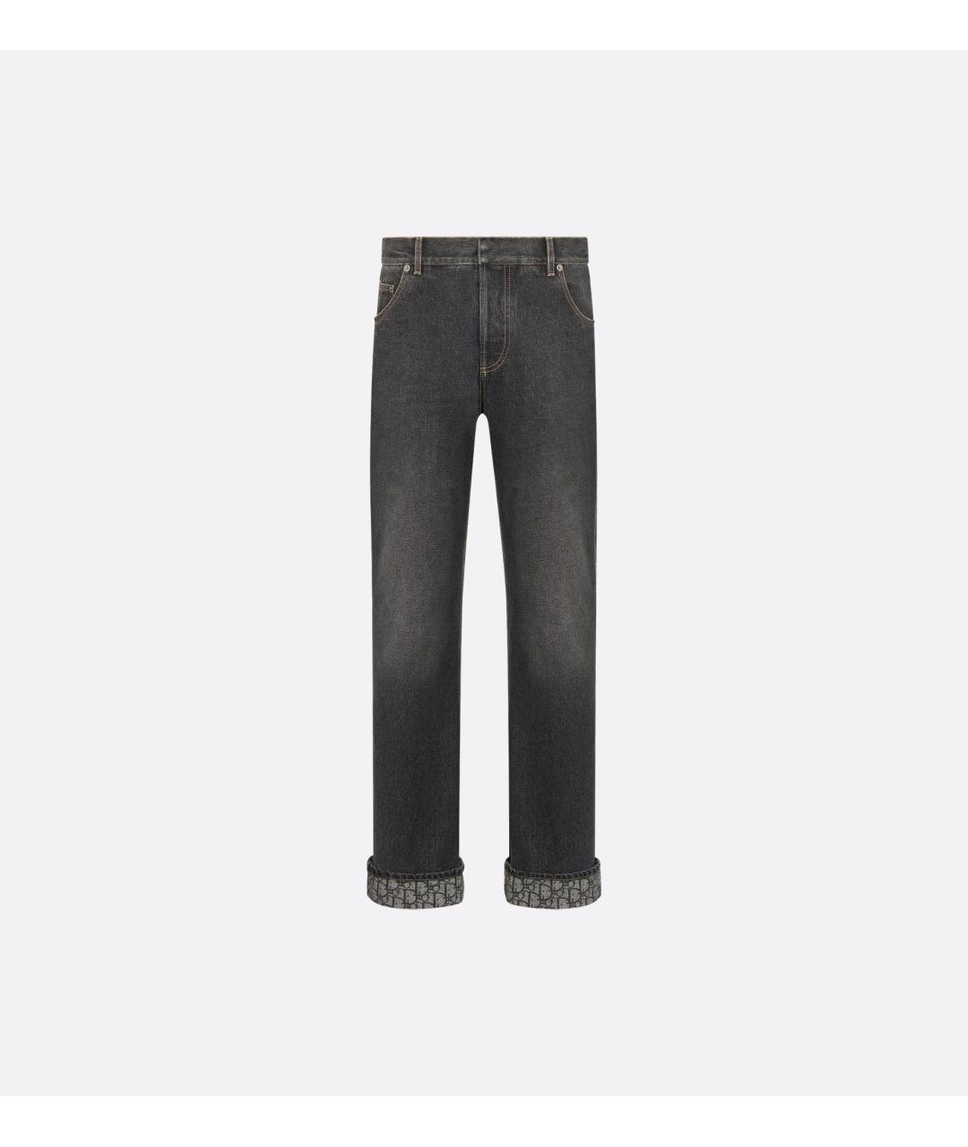 CHRISTIAN DIOR Черные хлопковые прямые джинсы, фото 3