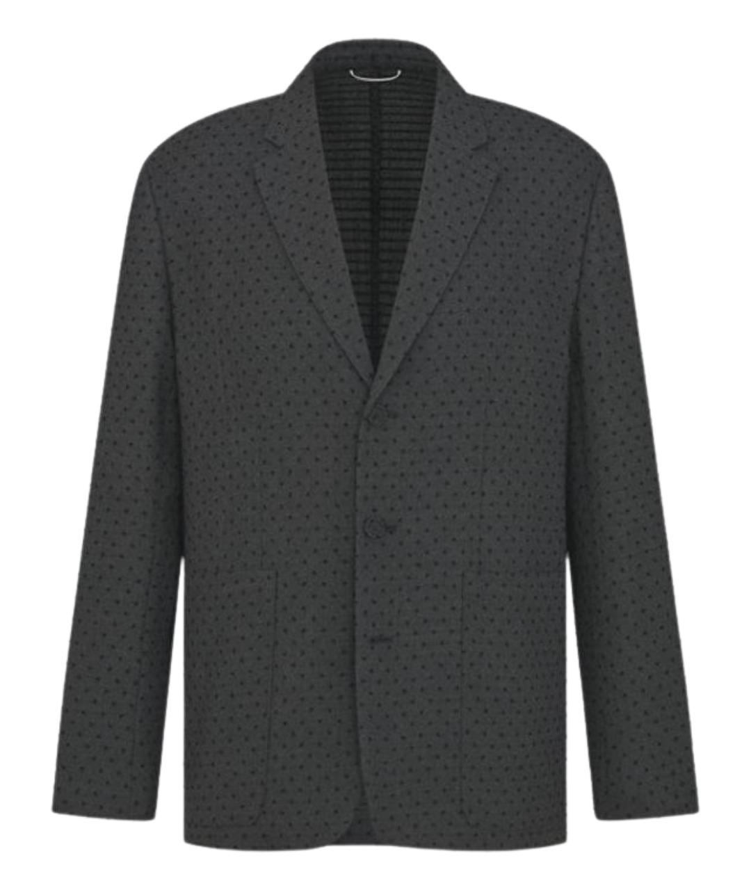 CHRISTIAN DIOR Серый шерстяной пиджак, фото 1