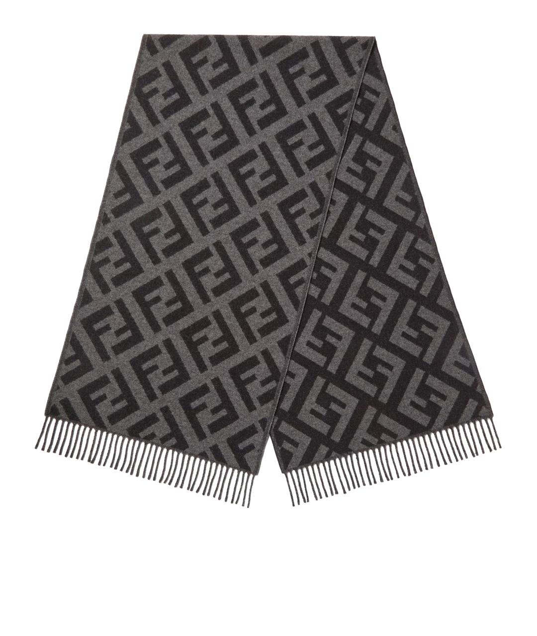 FENDI Черный кашемировый шарф, фото 1