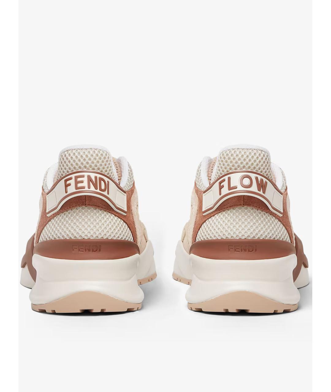 FENDI Бежевые синтетические кроссовки, фото 3