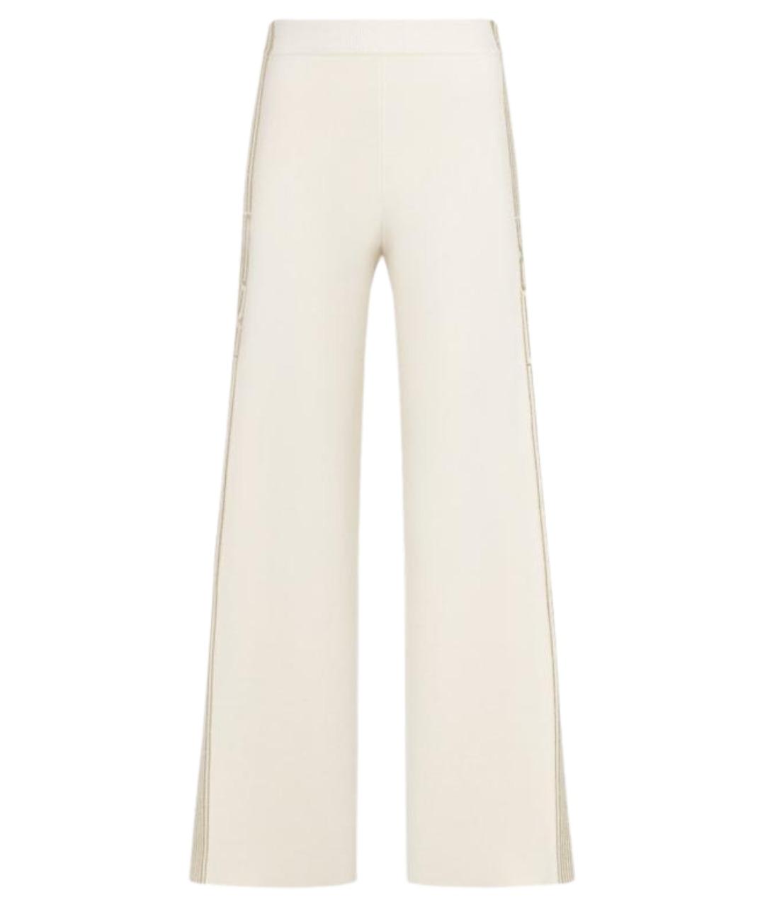 CHRISTIAN DIOR Бежевые кашемировые прямые брюки, фото 1