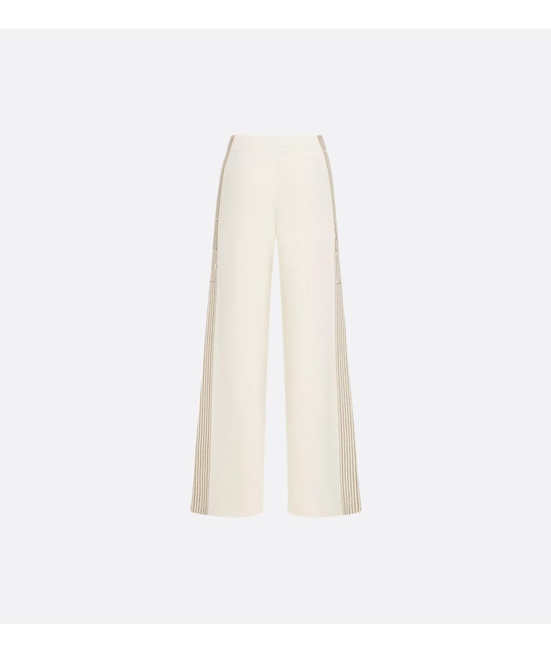 CHRISTIAN DIOR Бежевые кашемировые прямые брюки, фото 2