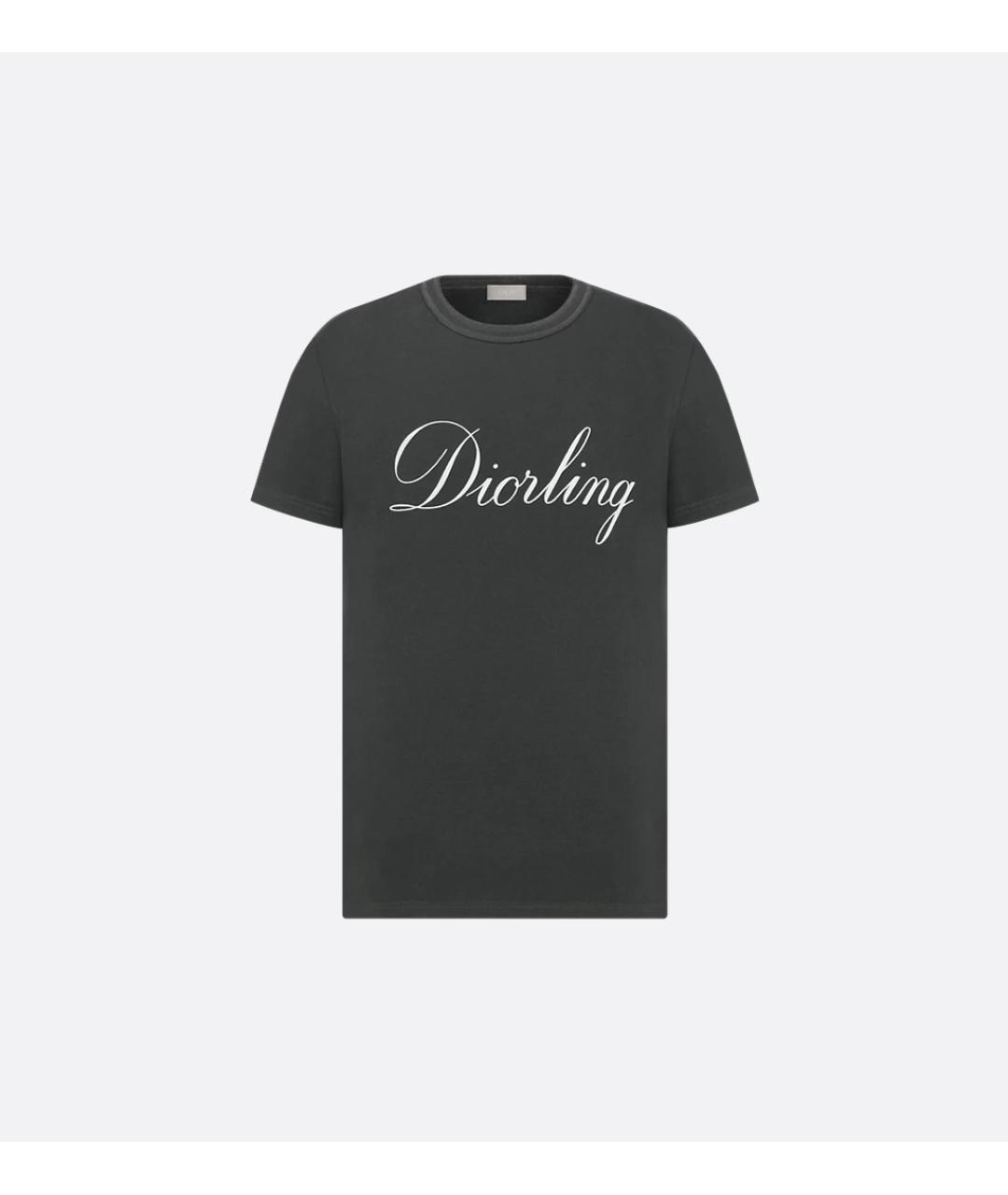 CHRISTIAN DIOR Серая хлопковая футболка, фото 3