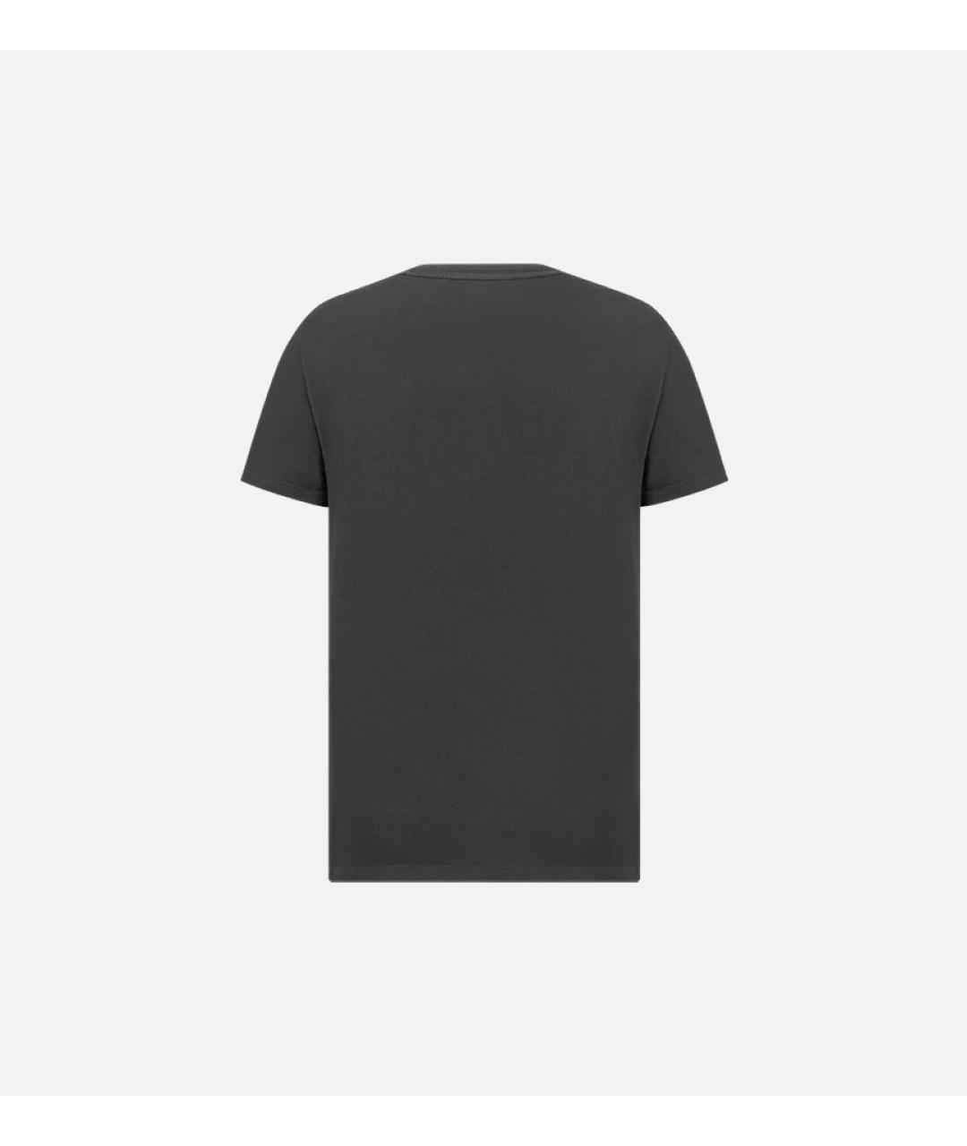 CHRISTIAN DIOR Серая хлопковая футболка, фото 2