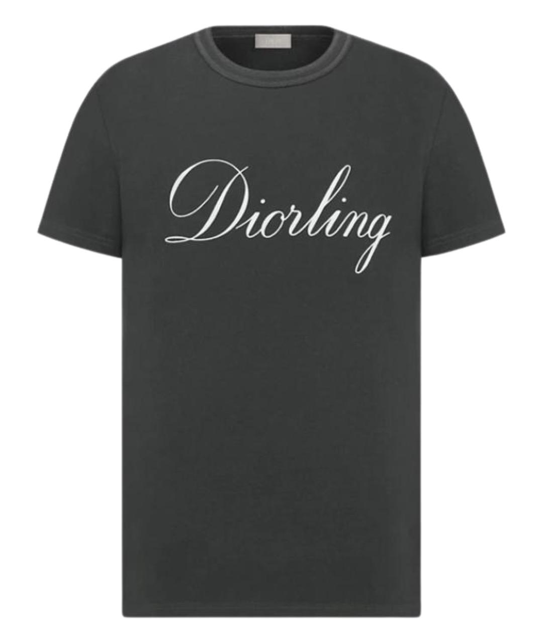 CHRISTIAN DIOR Серая хлопковая футболка, фото 1