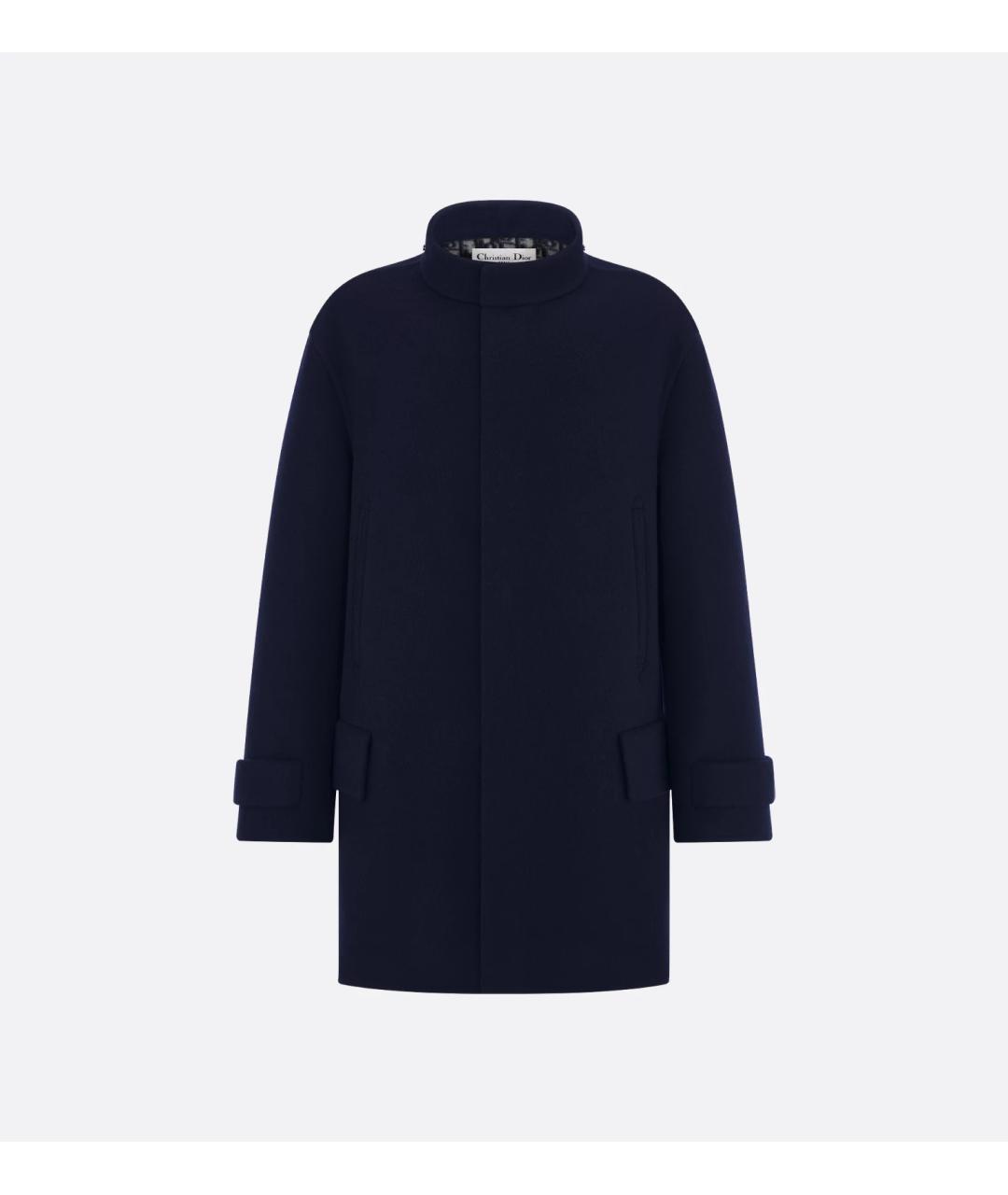CHRISTIAN DIOR Синее шерстяное пальто, фото 3
