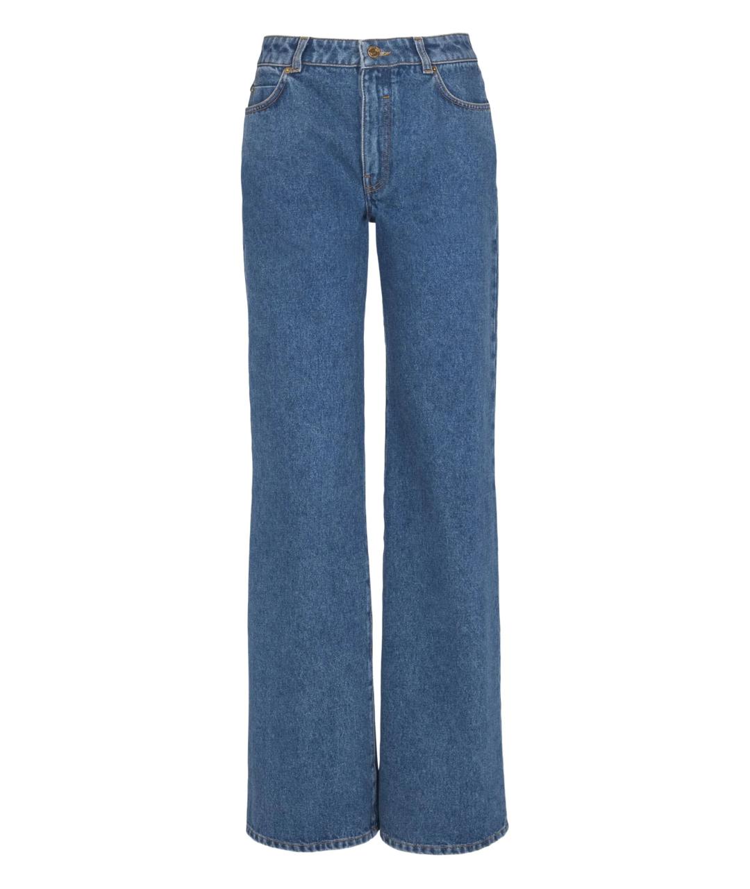 BALMAIN Синие хлопковые прямые джинсы, фото 1