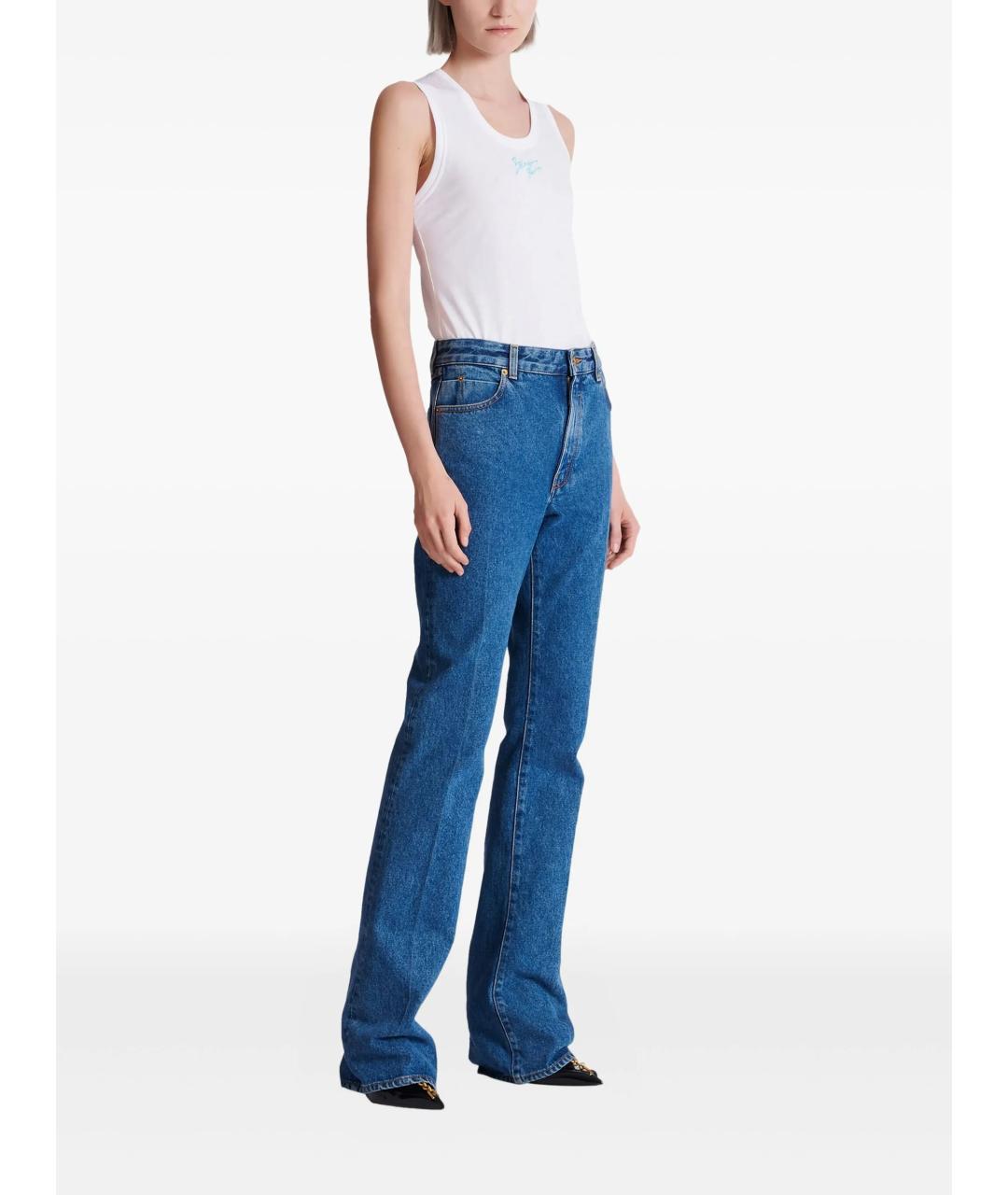 BALMAIN Синие хлопковые прямые джинсы, фото 3