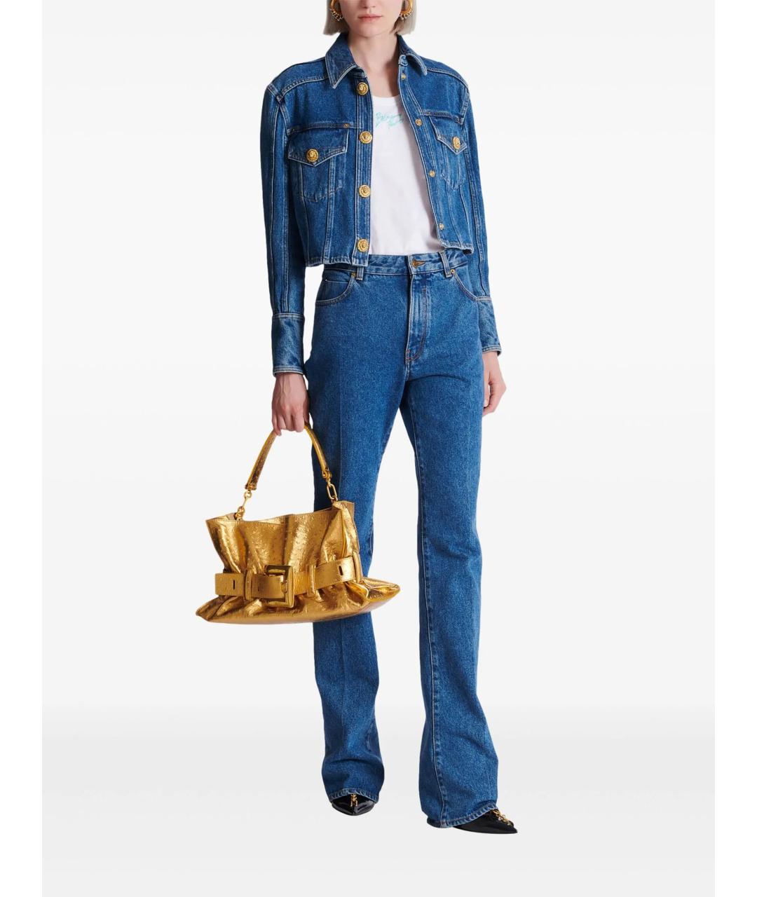 BALMAIN Синие хлопковые прямые джинсы, фото 2