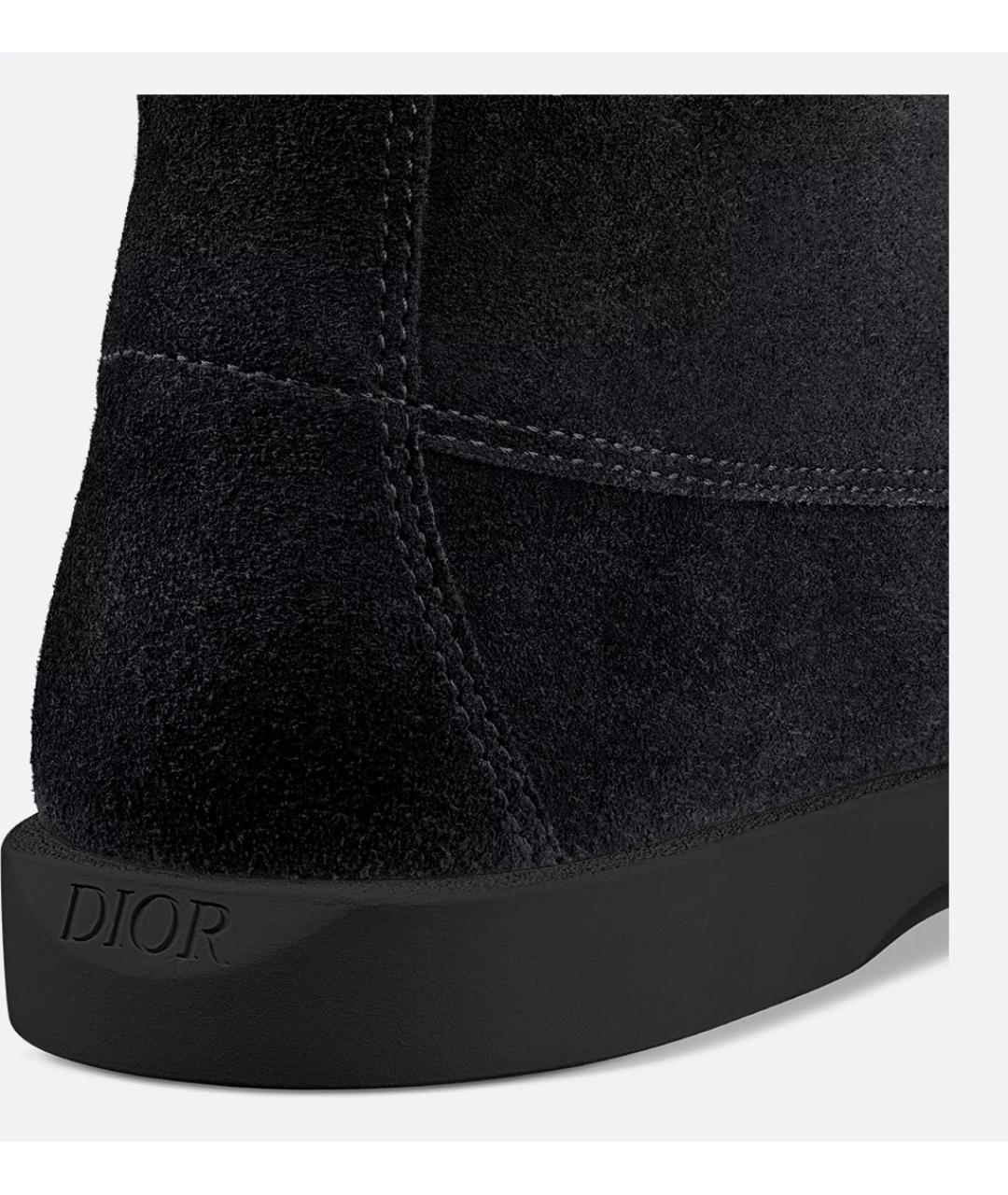 CHRISTIAN DIOR Черные замшевые низкие ботинки, фото 4