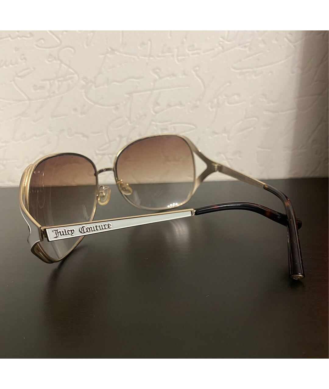 JUICY COUTURE Бежевые металлические солнцезащитные очки, фото 3