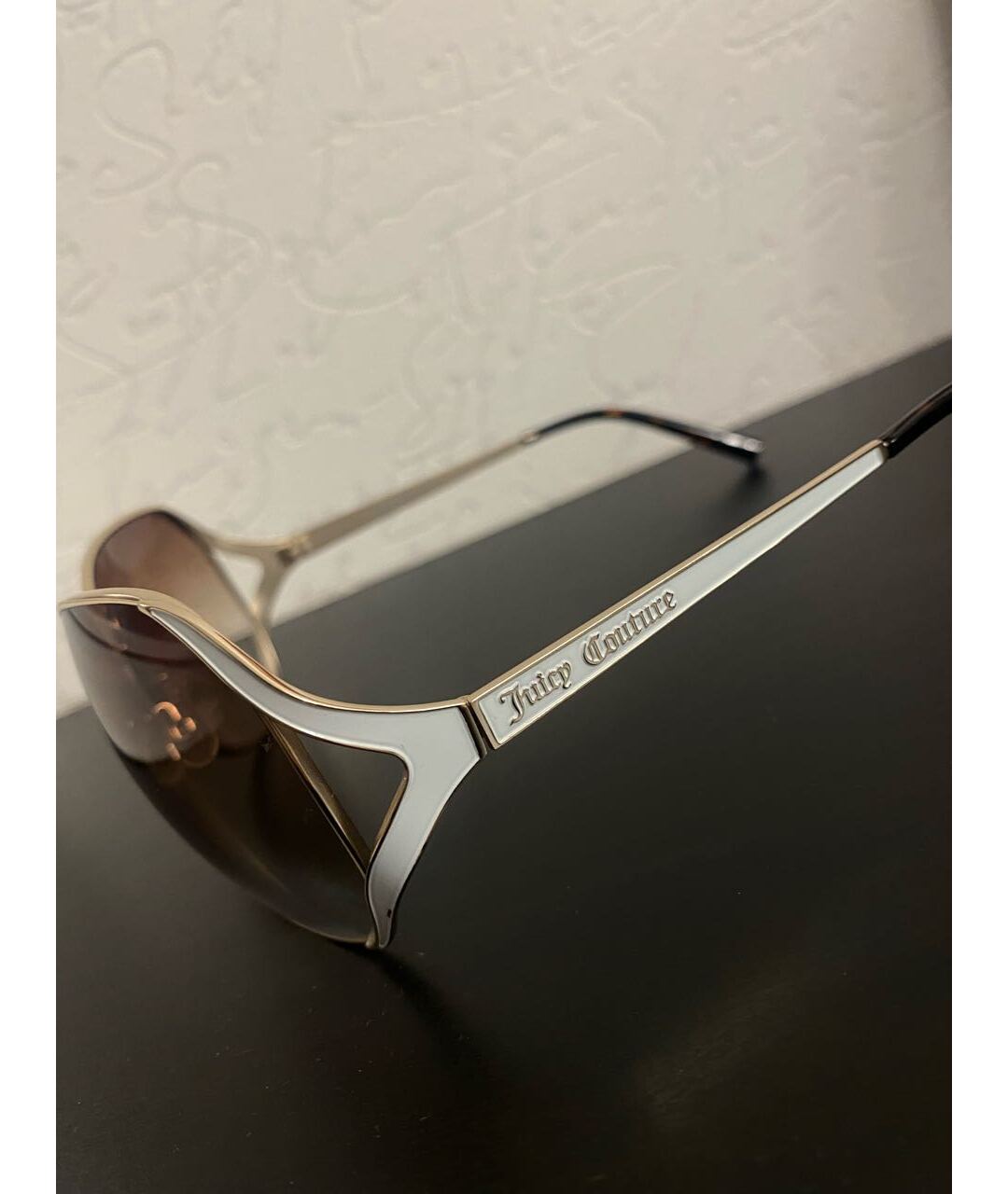 JUICY COUTURE Бежевые металлические солнцезащитные очки, фото 7