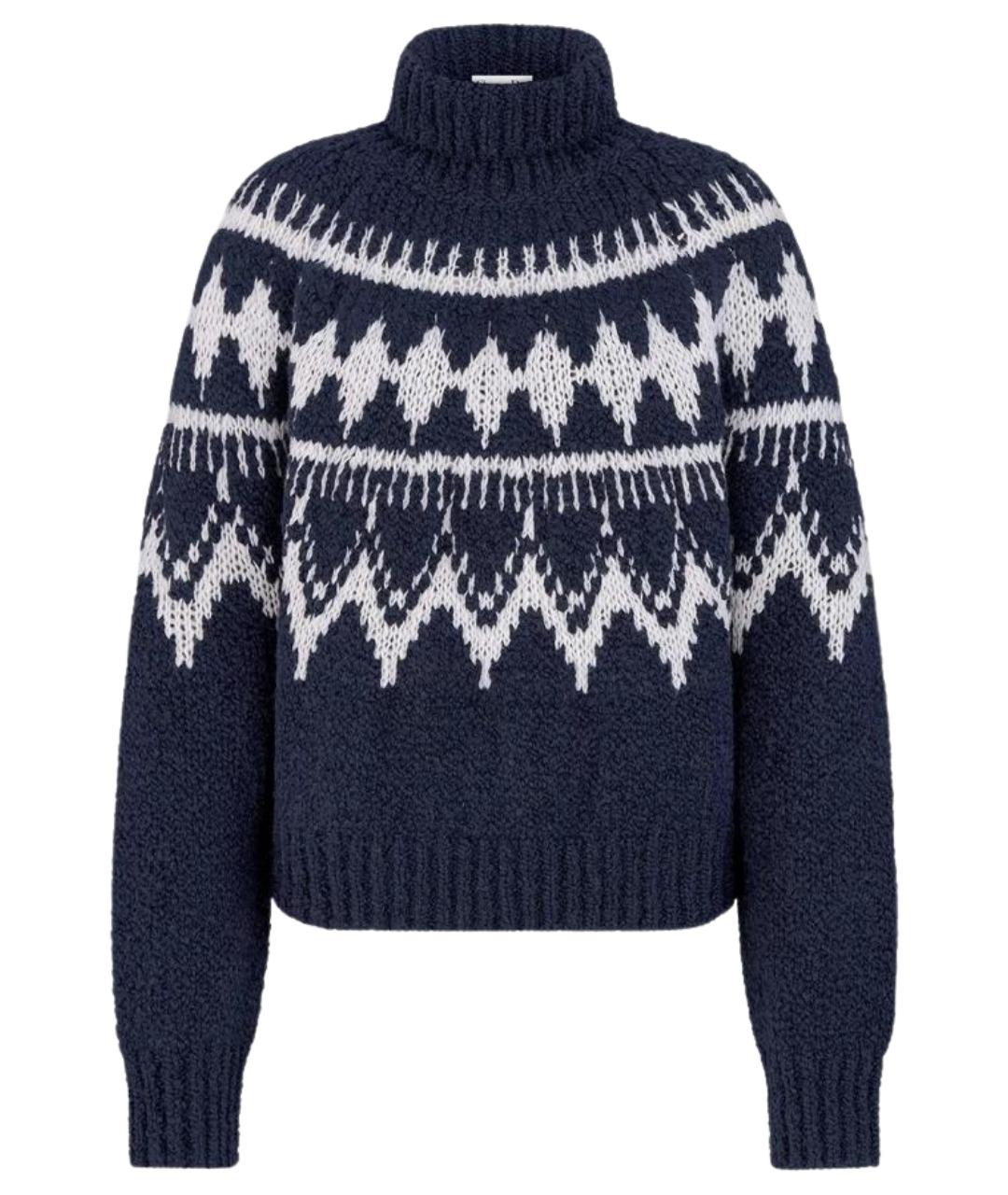 CHRISTIAN DIOR Синий шерстяной джемпер / свитер, фото 1