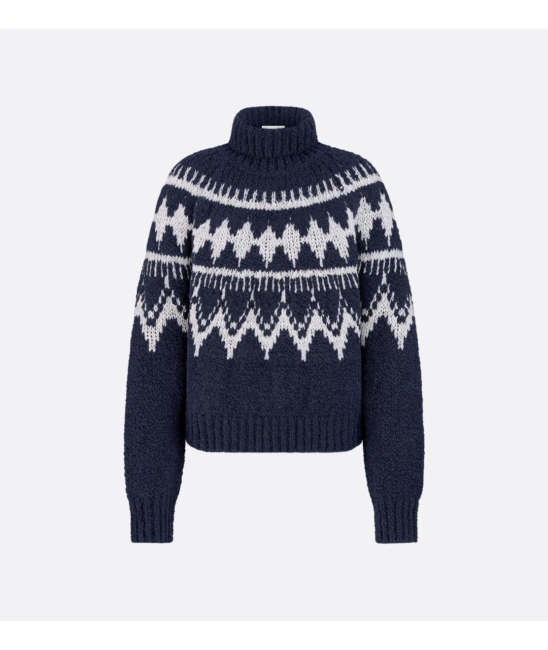 CHRISTIAN DIOR Синий шерстяной джемпер / свитер, фото 3