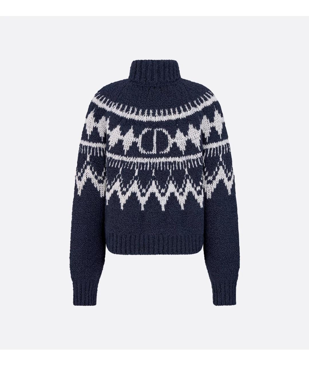 CHRISTIAN DIOR Синий шерстяной джемпер / свитер, фото 2