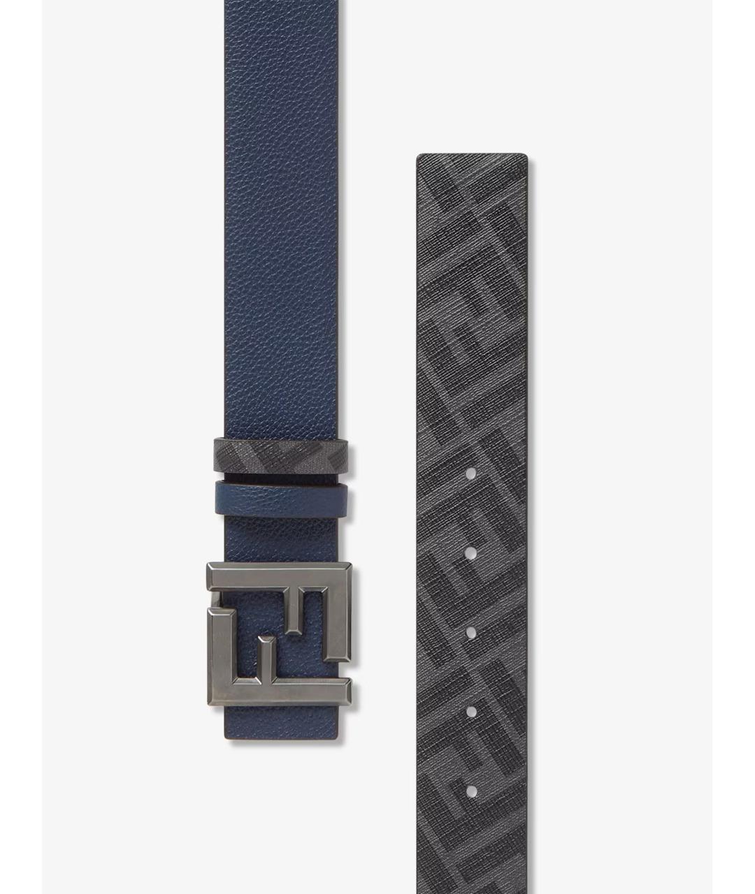 FENDI Синий кожаный ремень, фото 3