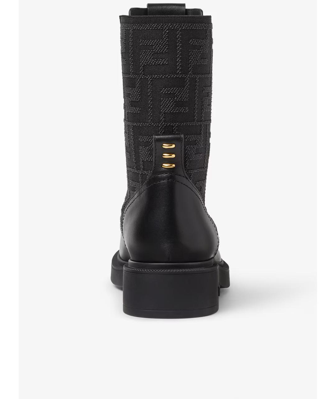 FENDI Черные кожаные ботинки, фото 3