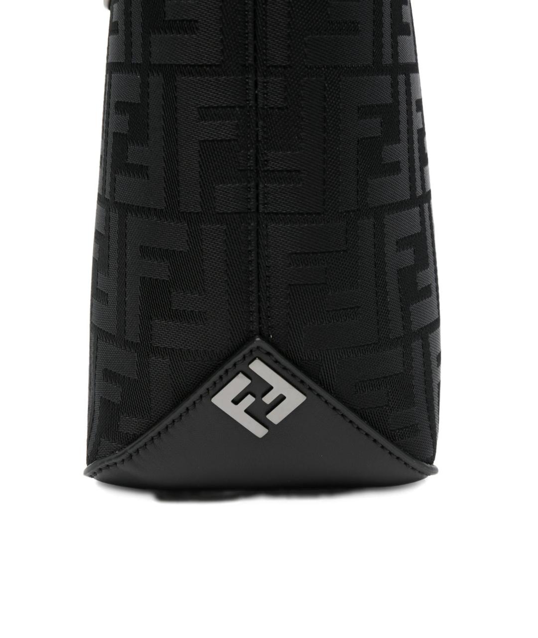 FENDI Черная тканевая сумка тоут, фото 4