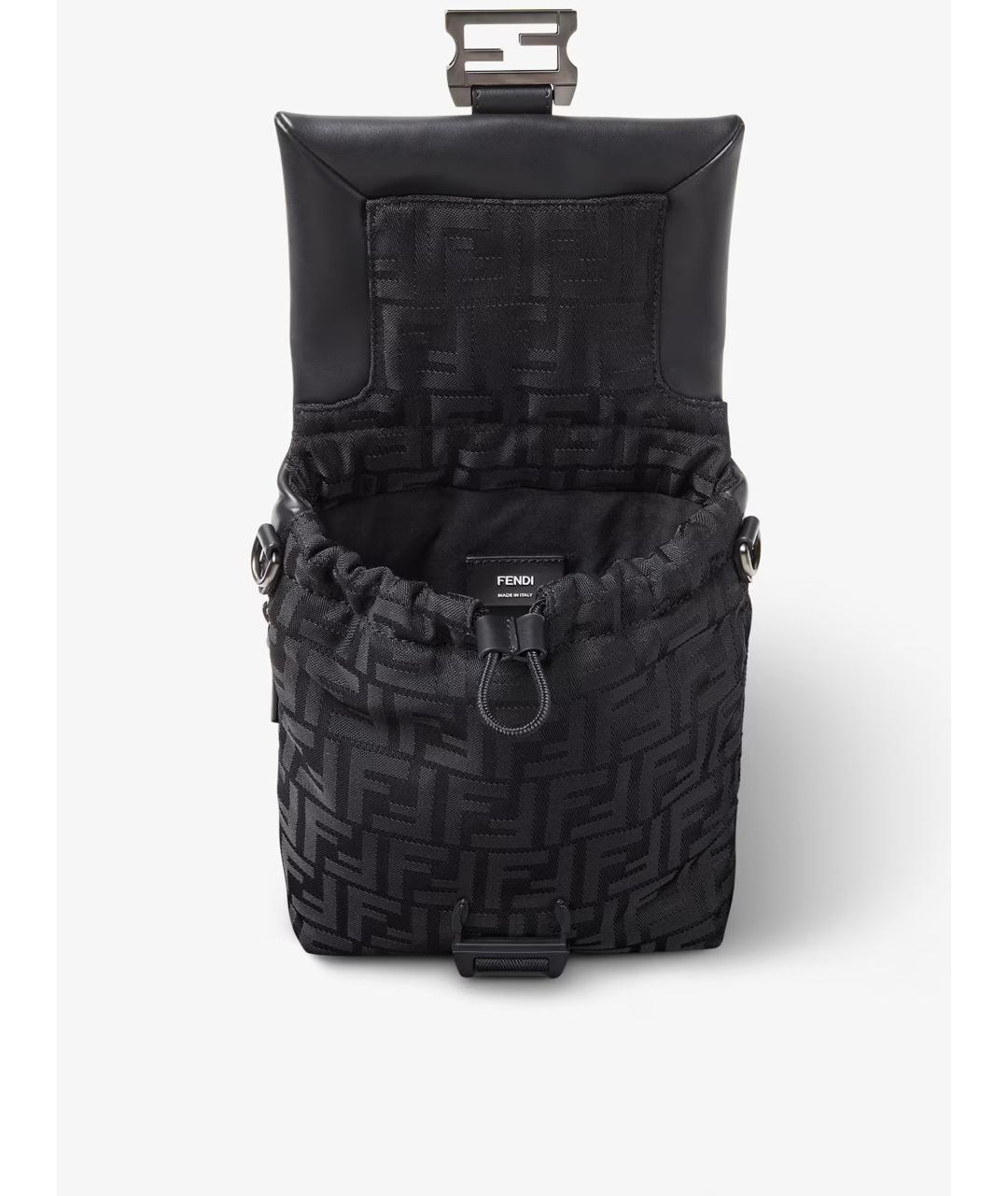 FENDI Черная тканевая сумка на плечо, фото 4