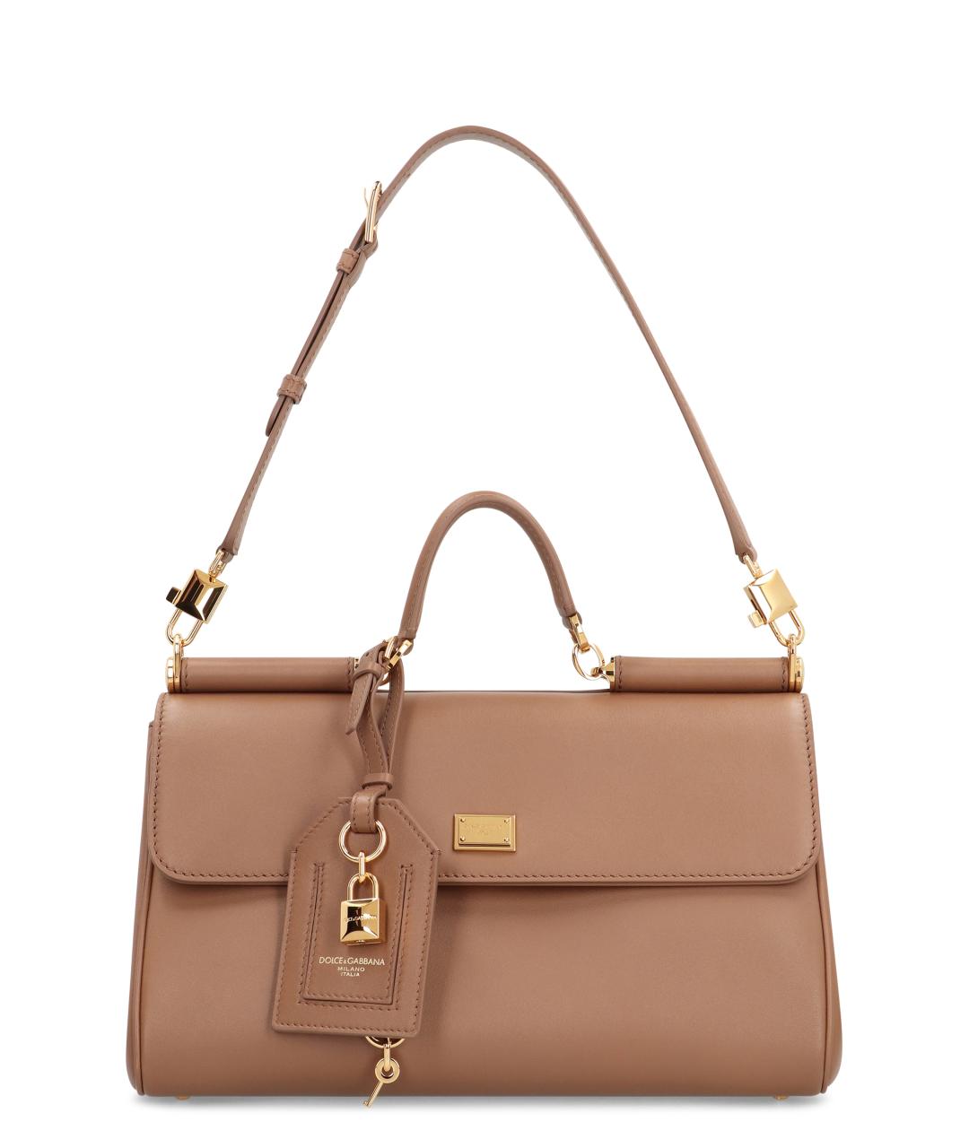 DOLCE&GABBANA Коричневая кожаная сумка через плечо, фото 5