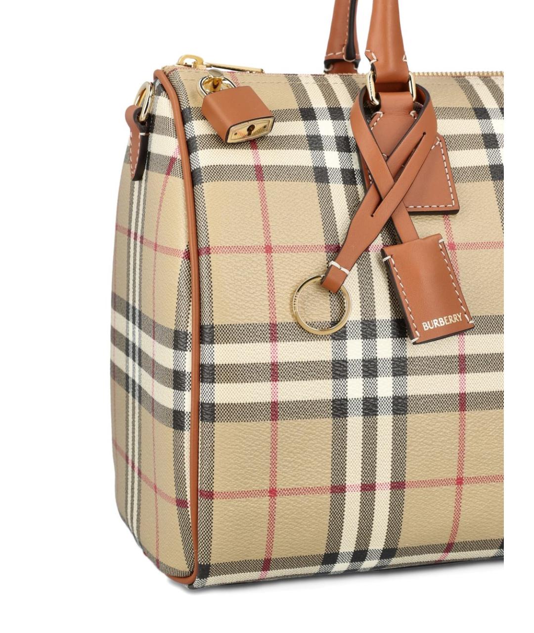 BURBERRY Бежевая тканевая сумка тоут, фото 4