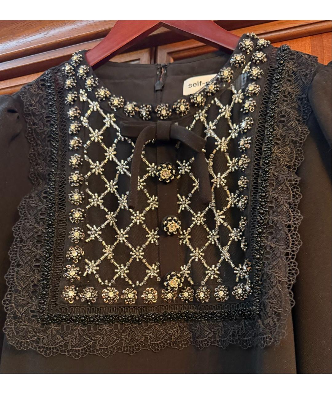 SELF-PORTRAIT Черное полиэстеровое вечернее платье, фото 3