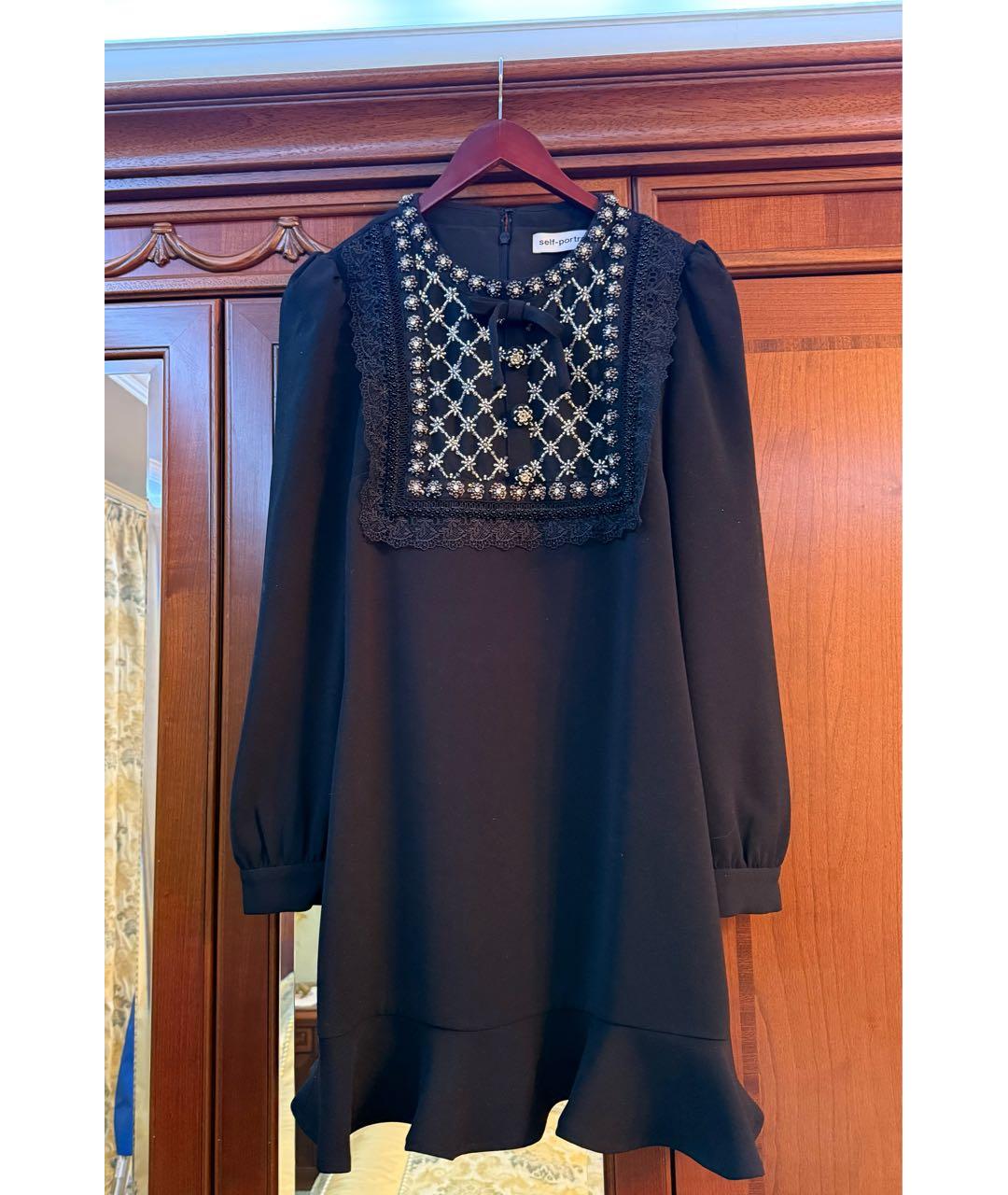 SELF-PORTRAIT Черное полиэстеровое вечернее платье, фото 8