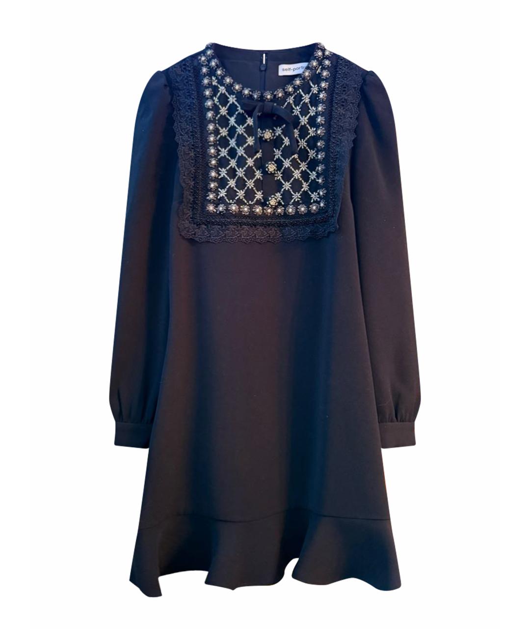 SELF-PORTRAIT Черное полиэстеровое вечернее платье, фото 1