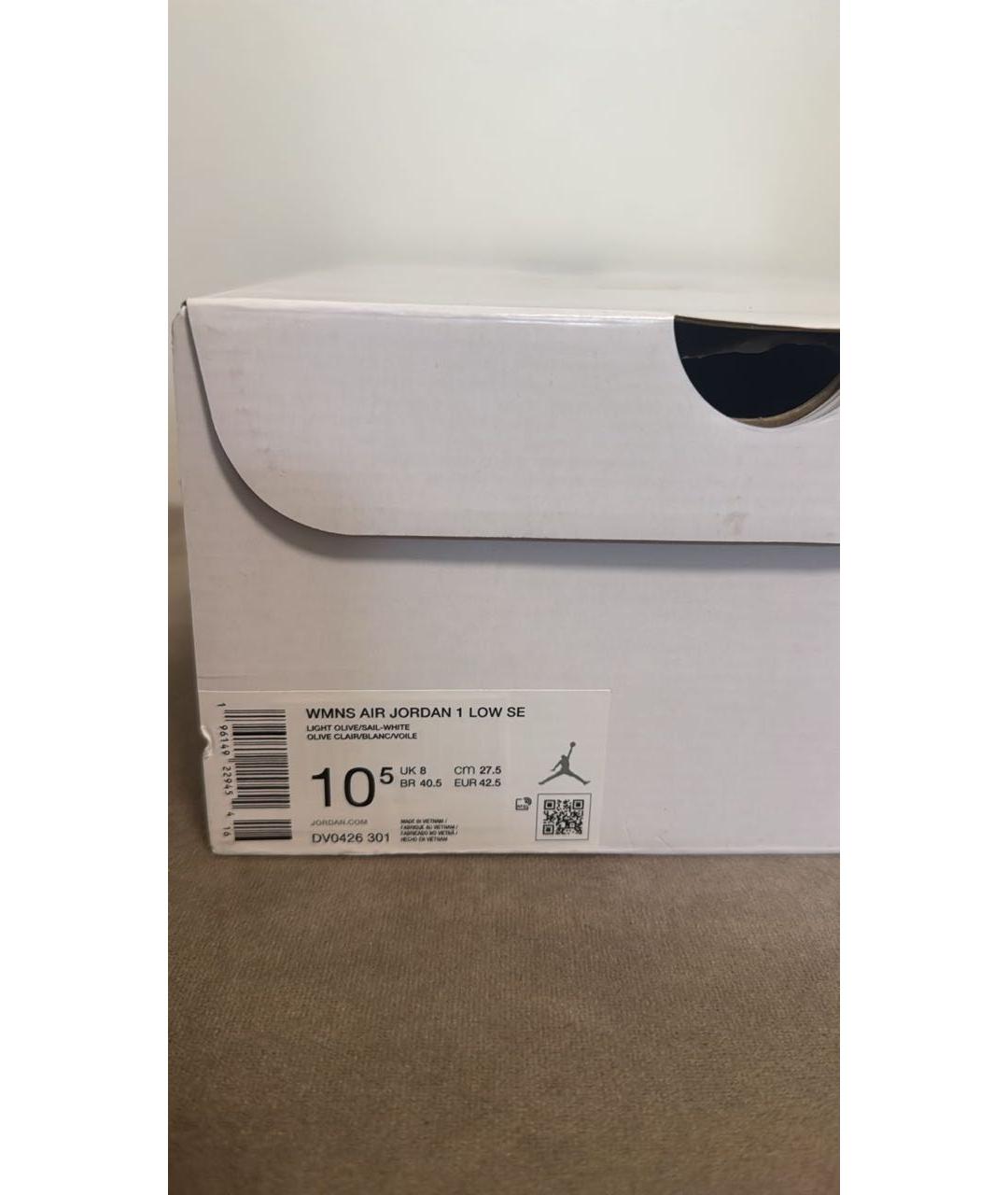 JORDAN Коричневые кожаные низкие кроссовки / кеды, фото 5