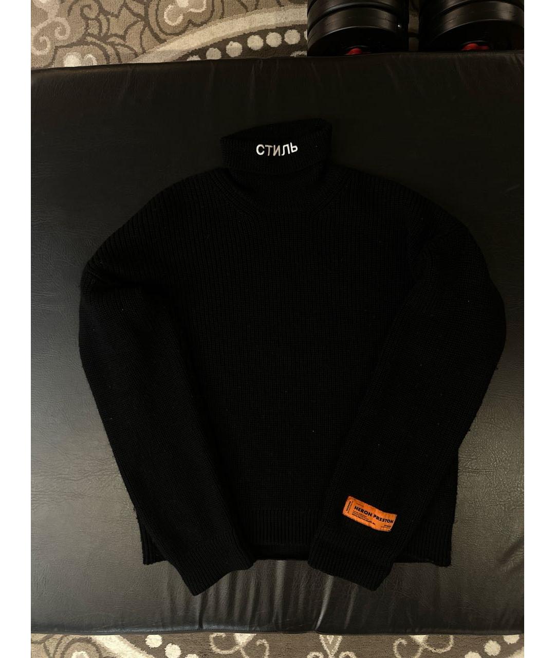 HERON PRESTON Черный шерстяной джемпер / свитер, фото 2