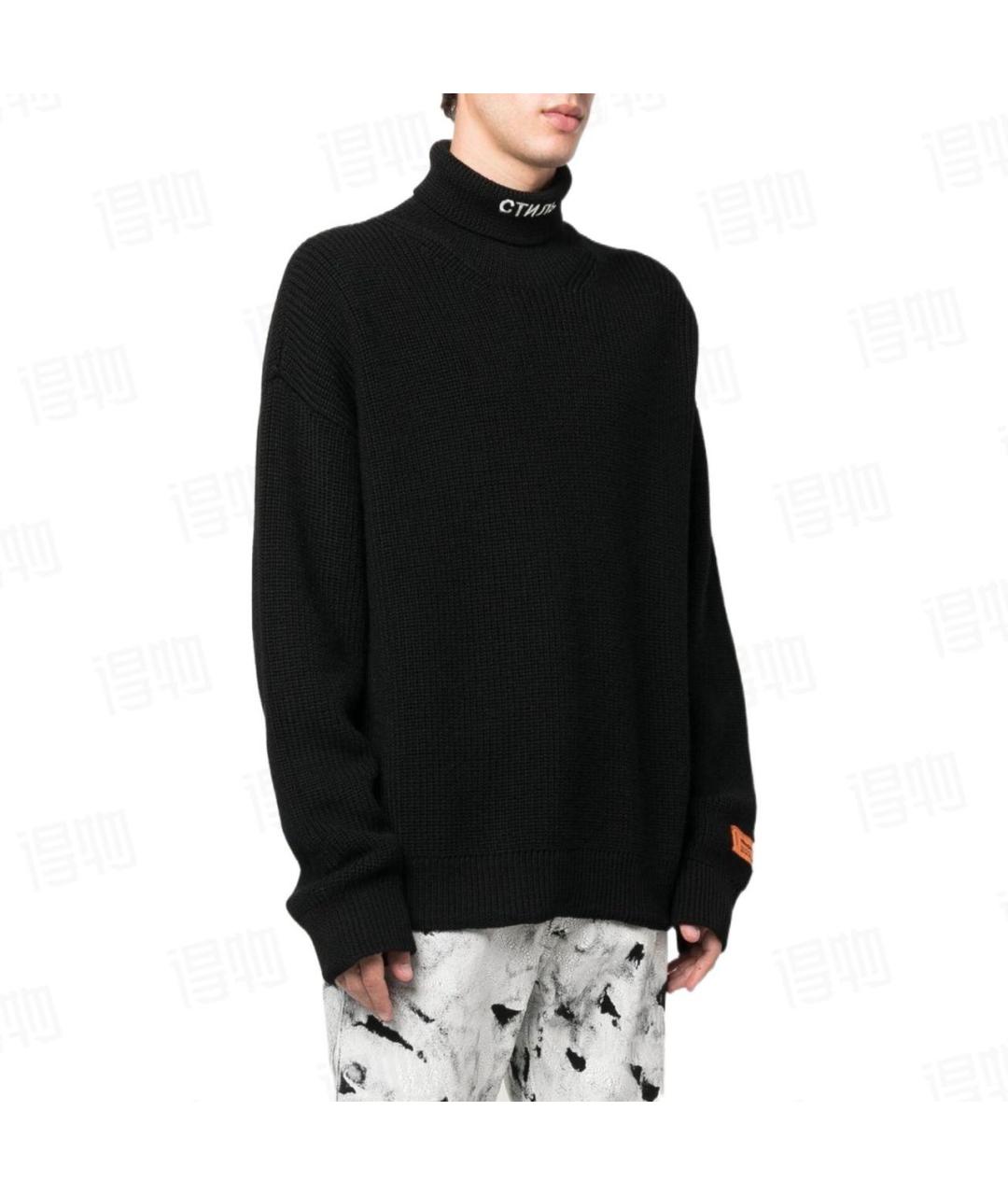 HERON PRESTON Черный шерстяной джемпер / свитер, фото 4