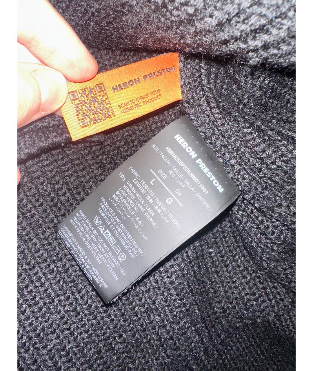 HERON PRESTON Черный шерстяной джемпер / свитер, фото 8