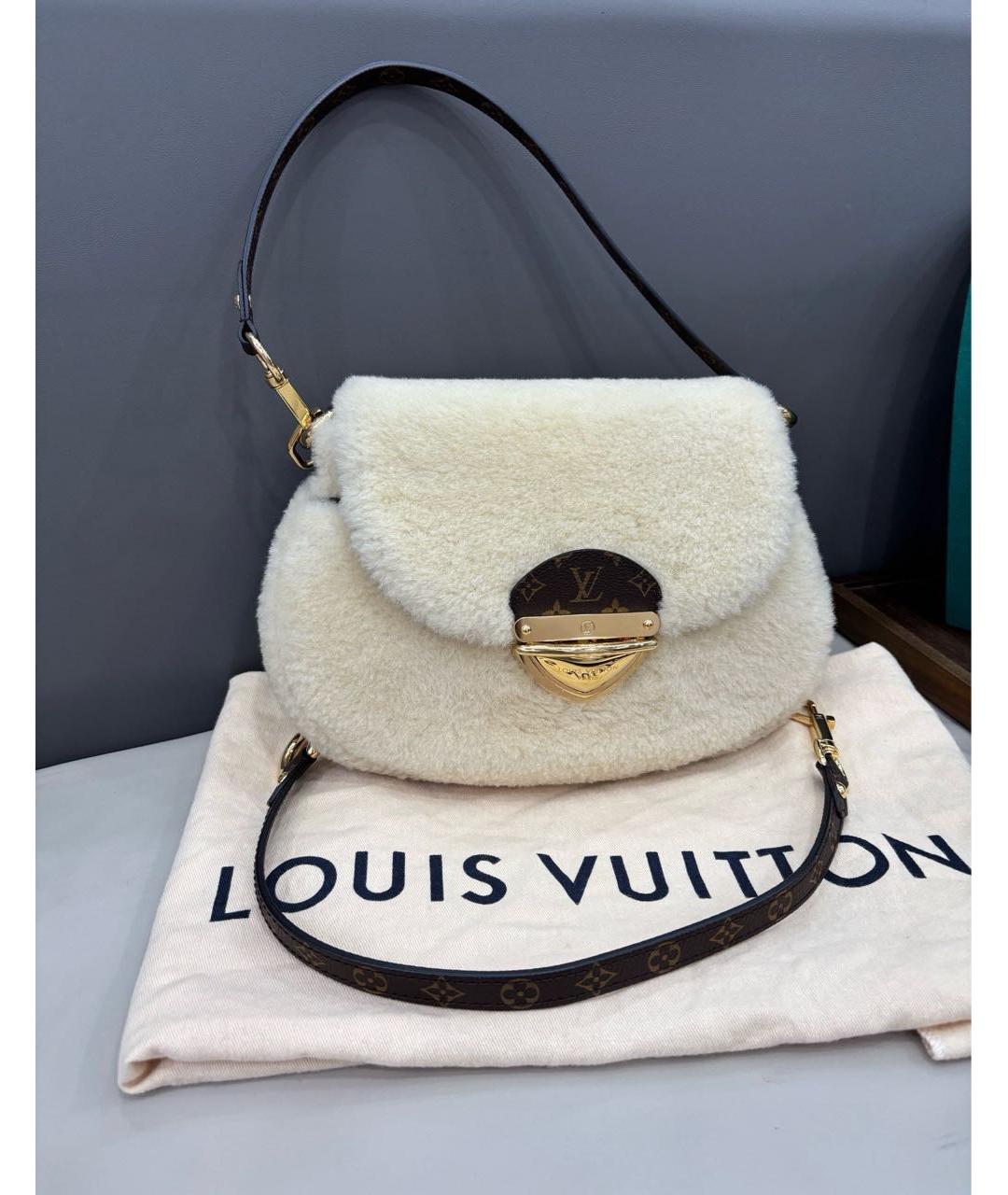 LOUIS VUITTON Белая меховая сумка через плечо, фото 9