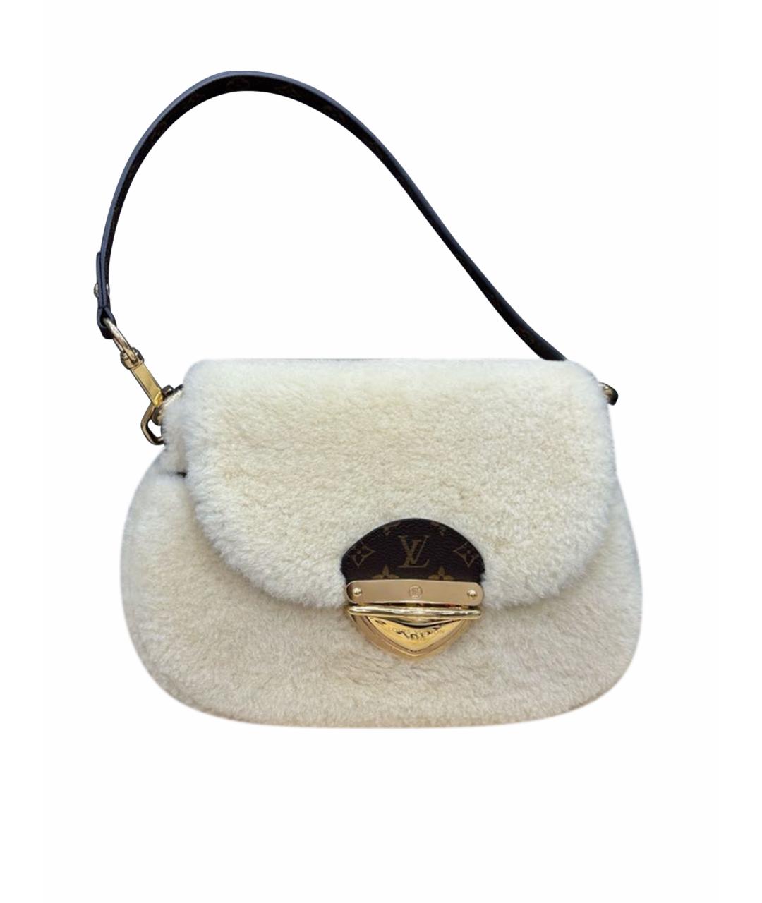 LOUIS VUITTON Белая меховая сумка через плечо, фото 1