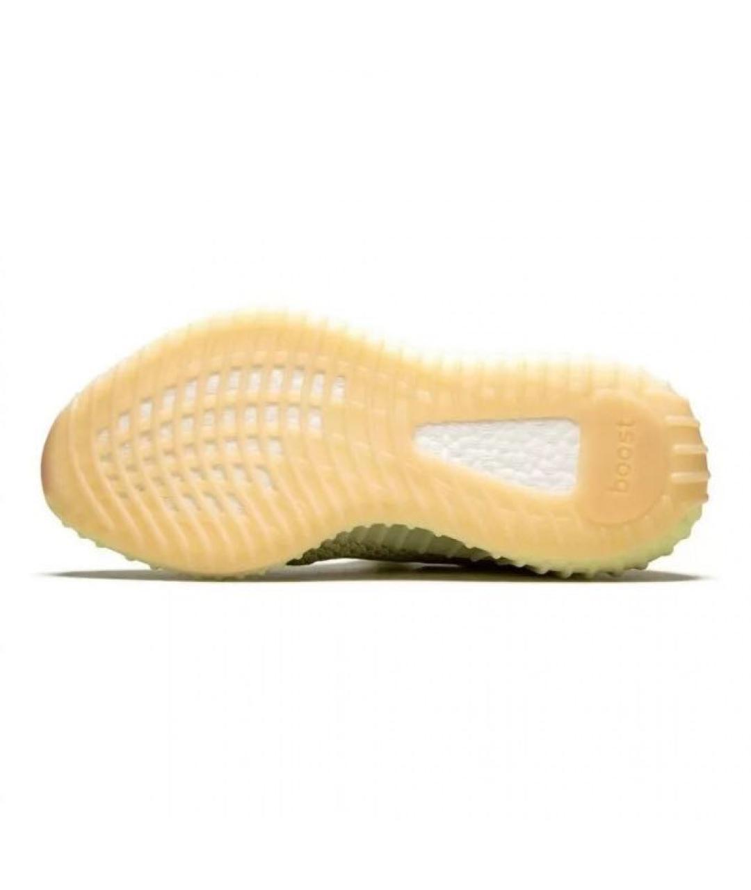 ADIDAS YEEZY Желтые текстильные низкие кроссовки / кеды, фото 3