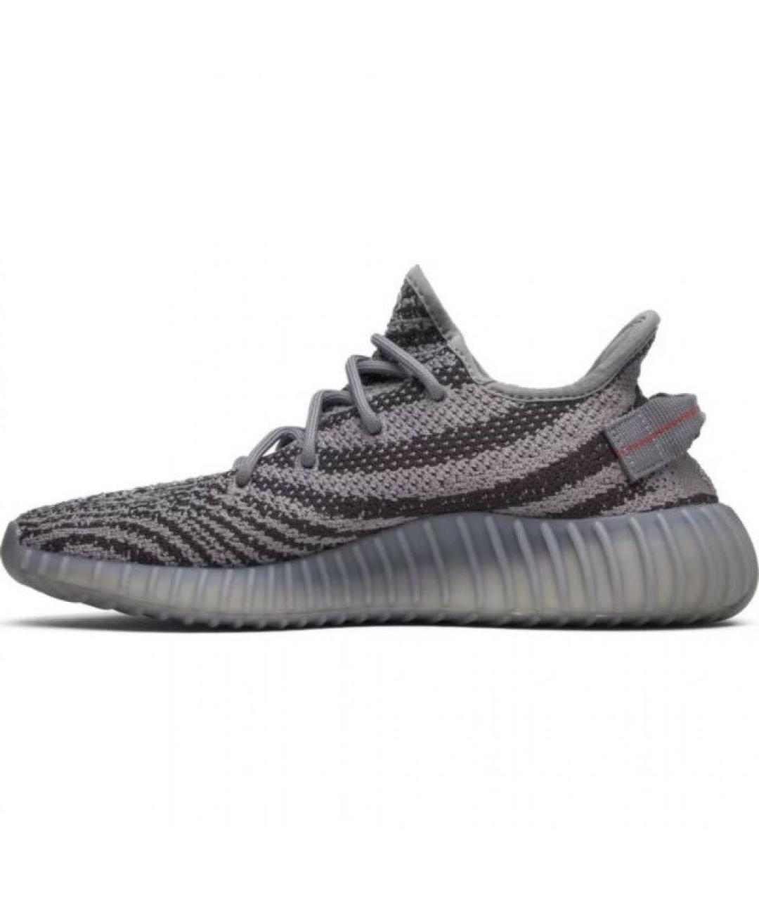 ADIDAS YEEZY Антрацитовые текстильные низкие кроссовки / кеды, фото 3