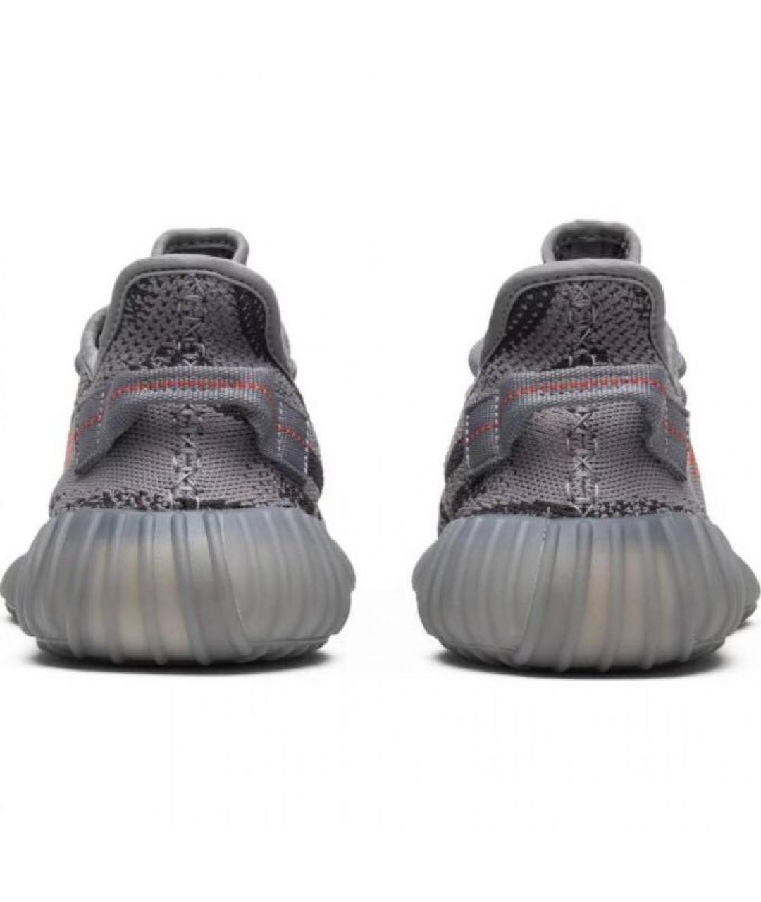 ADIDAS YEEZY Антрацитовые текстильные низкие кроссовки / кеды, фото 4